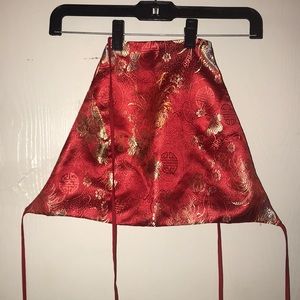 Red Chinese style crop top